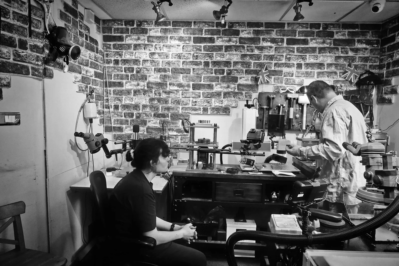 James and his father together in their family jewellery workshop